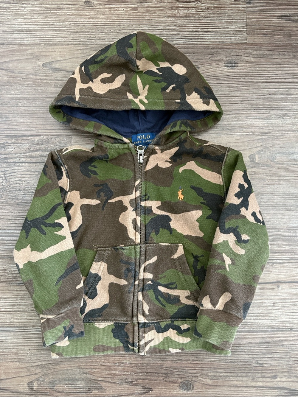 POLO RALPH LAUREN CAMO FULL ZIP HOODED SWEATSHIRT KIDS 2T